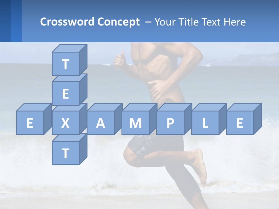 A Man Running On The Beach With The Ocean In The Background PowerPoint Template