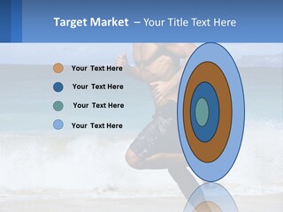 A Man Running On The Beach With The Ocean In The Background PowerPoint Template