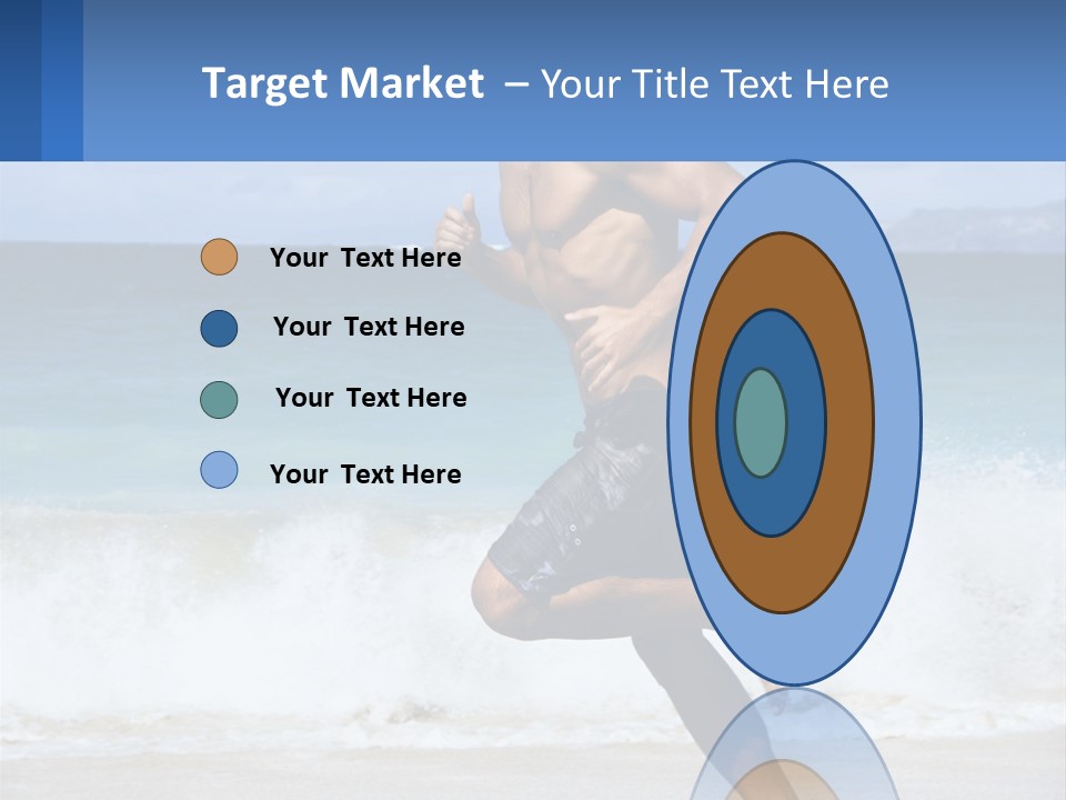 A Man Running On The Beach With The Ocean In The Background PowerPoint Template
