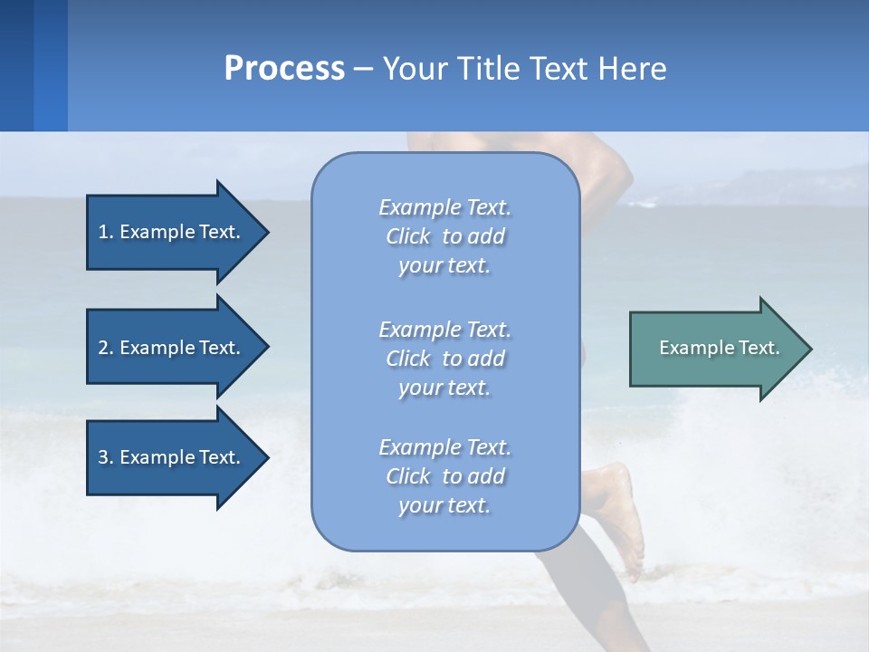A Man Running On The Beach With The Ocean In The Background PowerPoint Template