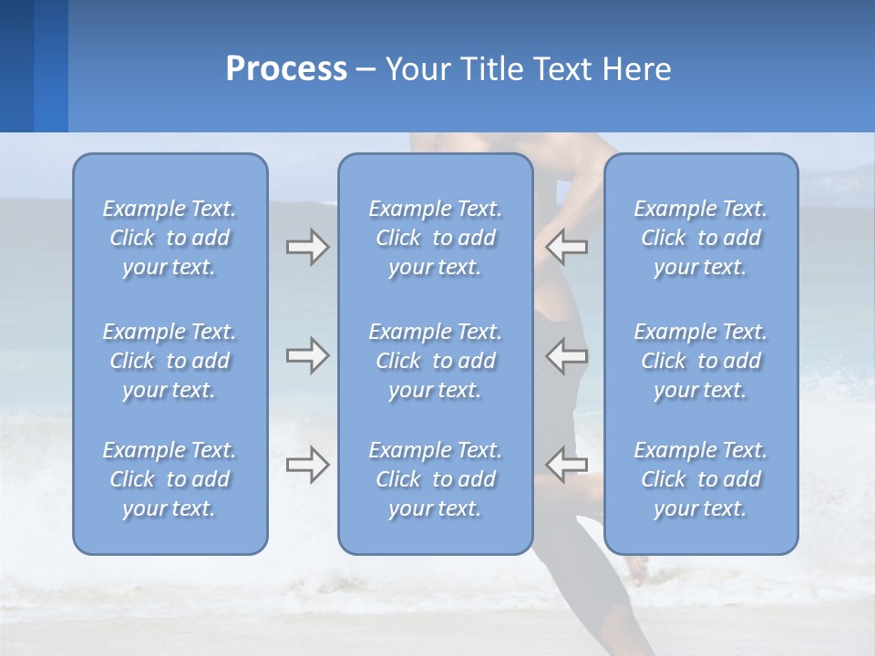 A Man Running On The Beach With The Ocean In The Background PowerPoint Template