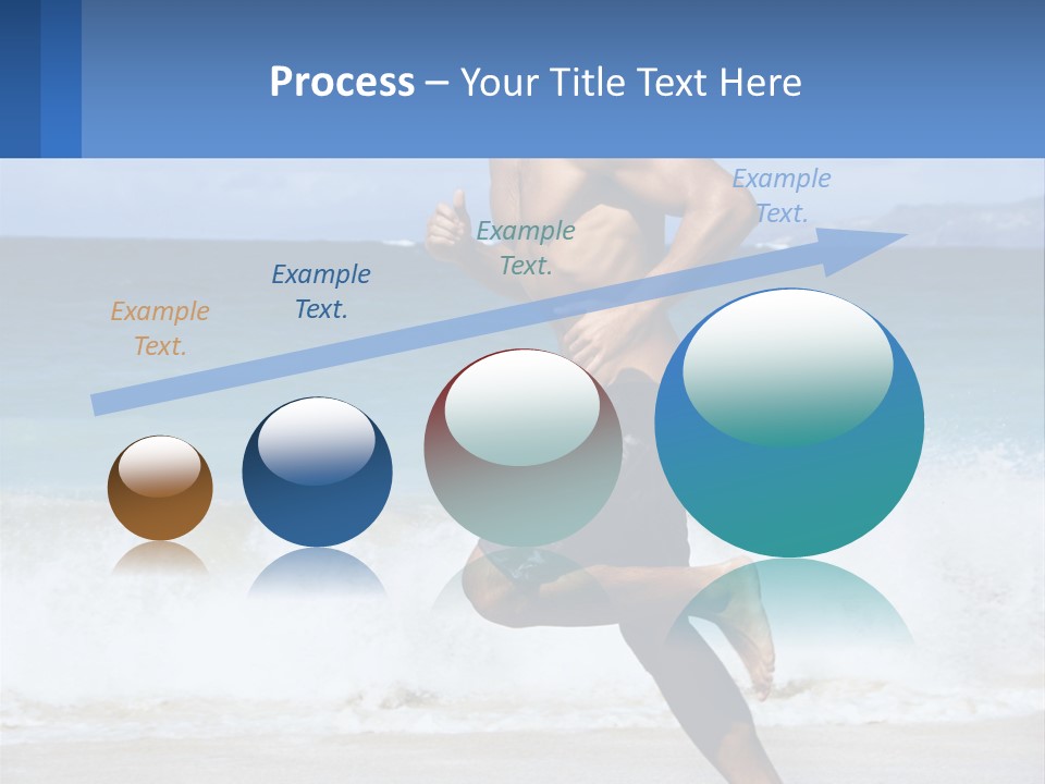 A Man Running On The Beach With The Ocean In The Background PowerPoint Template