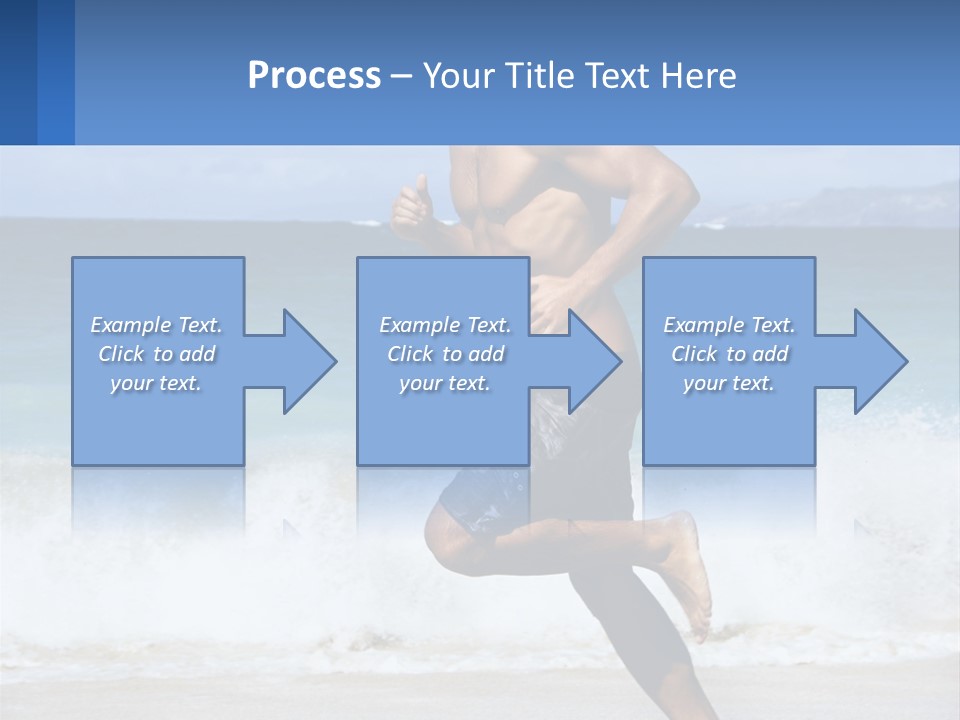 A Man Running On The Beach With The Ocean In The Background PowerPoint Template