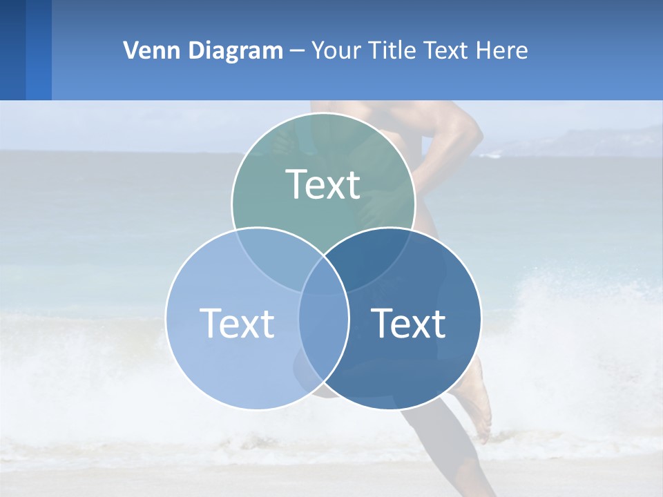 A Man Running On The Beach With The Ocean In The Background PowerPoint Template