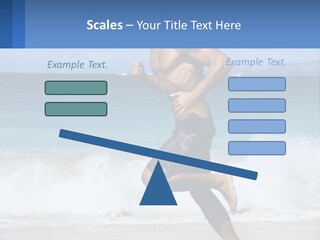 A Man Running On The Beach With The Ocean In The Background PowerPoint Template