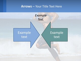 A Man Running On The Beach With The Ocean In The Background PowerPoint Template
