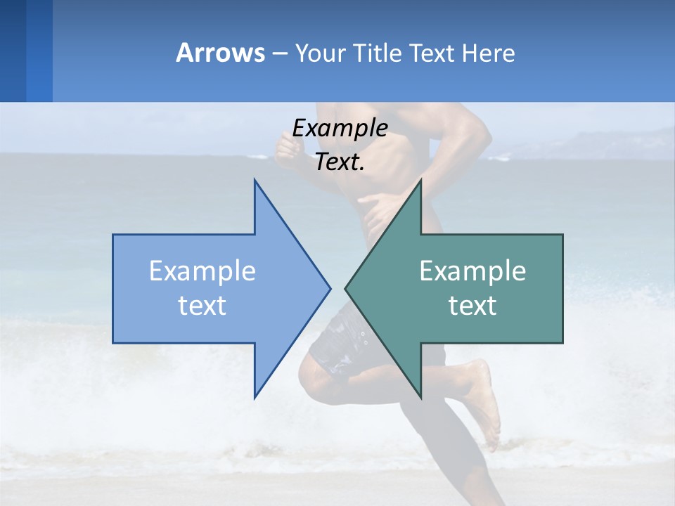 A Man Running On The Beach With The Ocean In The Background PowerPoint Template