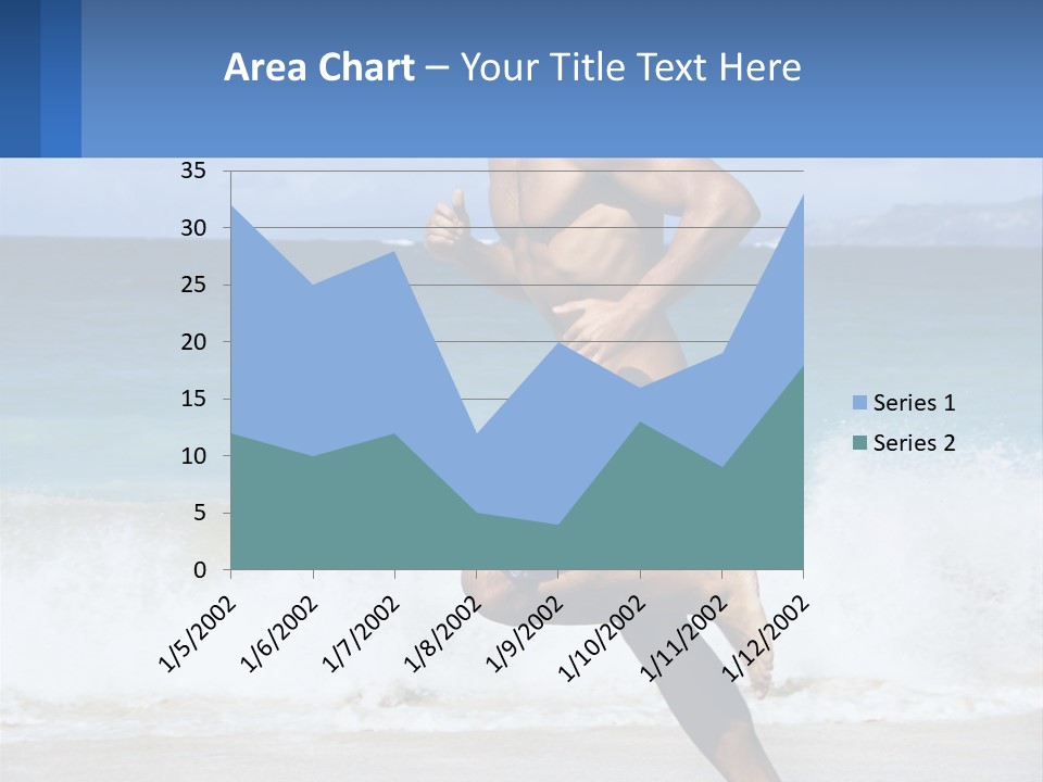 A Man Running On The Beach With The Ocean In The Background PowerPoint Template