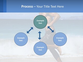 A Man Running On The Beach With The Ocean In The Background PowerPoint Template