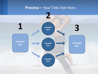 A Man Running On The Beach With The Ocean In The Background PowerPoint Template