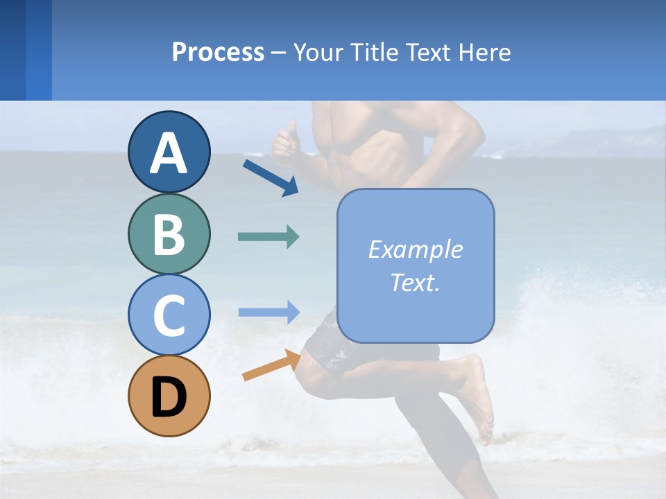 A Man Running On The Beach With The Ocean In The Background PowerPoint Template
