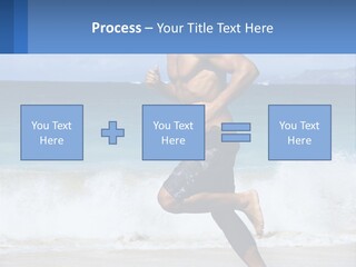A Man Running On The Beach With The Ocean In The Background PowerPoint Template
