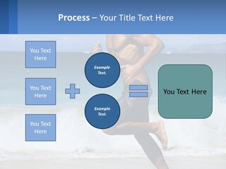 A Man Running On The Beach With The Ocean In The Background PowerPoint Template