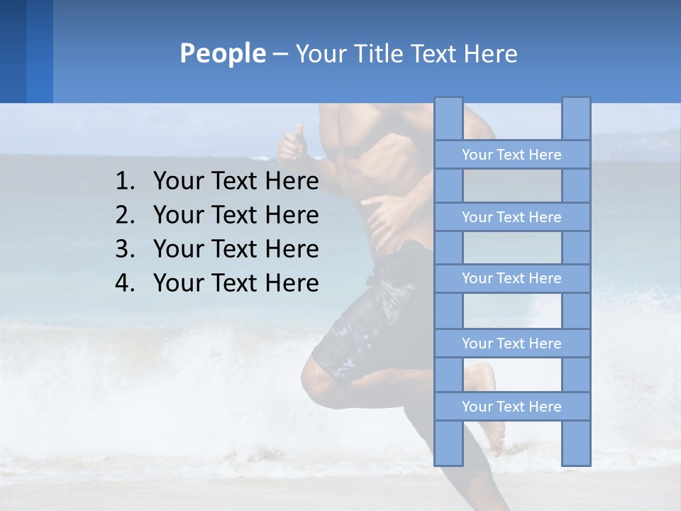 A Man Running On The Beach With The Ocean In The Background PowerPoint Template