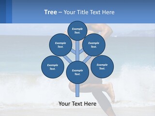 A Man Running On The Beach With The Ocean In The Background PowerPoint Template