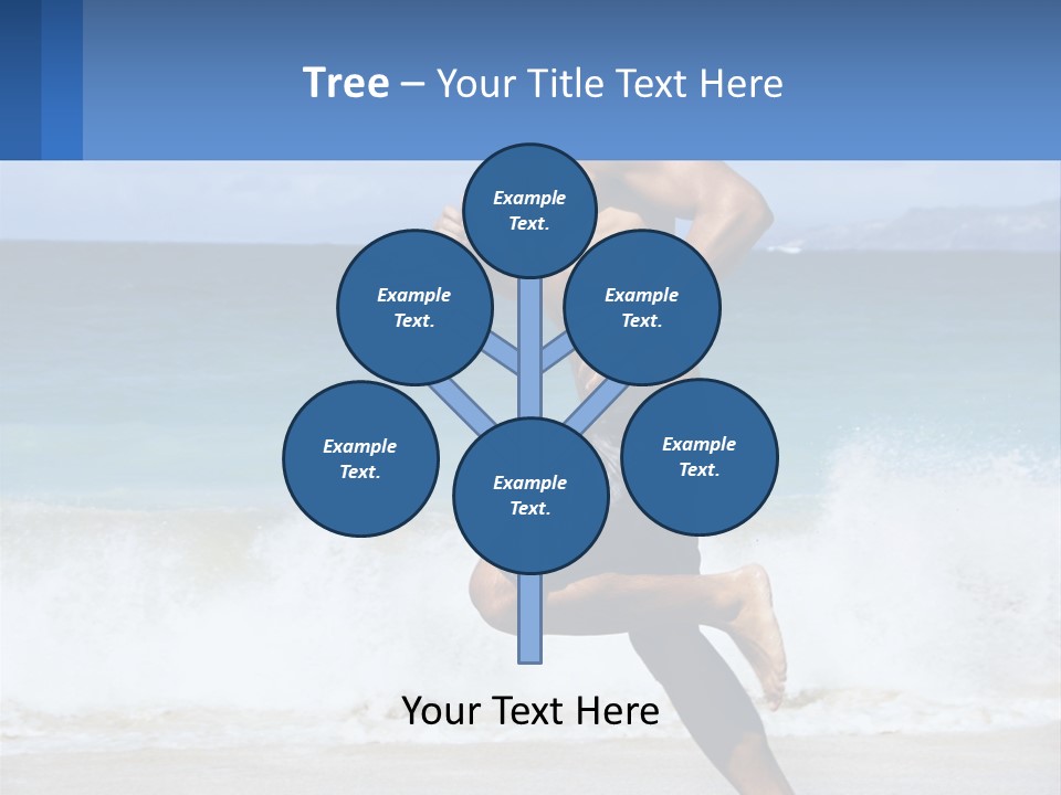 A Man Running On The Beach With The Ocean In The Background PowerPoint Template