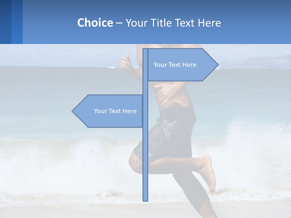 A Man Running On The Beach With The Ocean In The Background PowerPoint Template