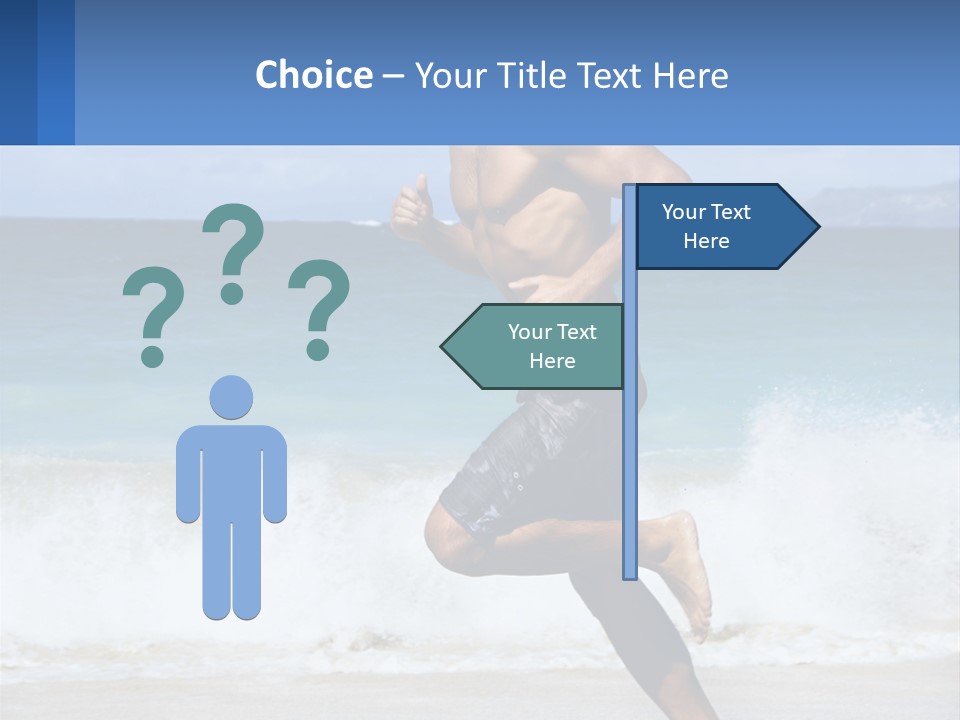A Man Running On The Beach With The Ocean In The Background PowerPoint Template