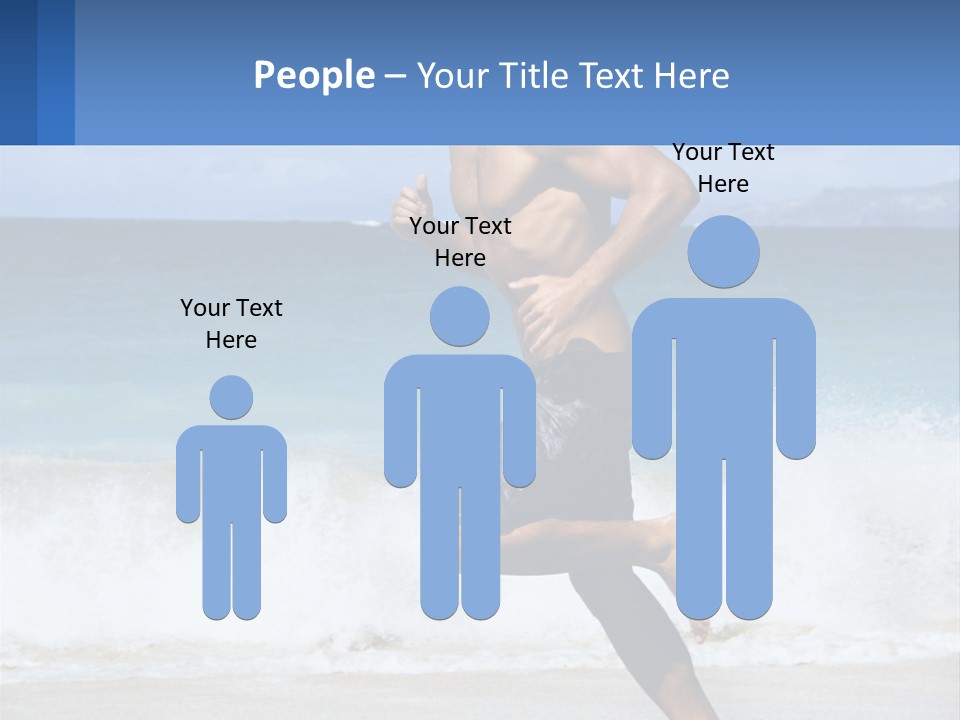 A Man Running On The Beach With The Ocean In The Background PowerPoint Template