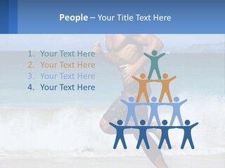 A Man Running On The Beach With The Ocean In The Background PowerPoint Template