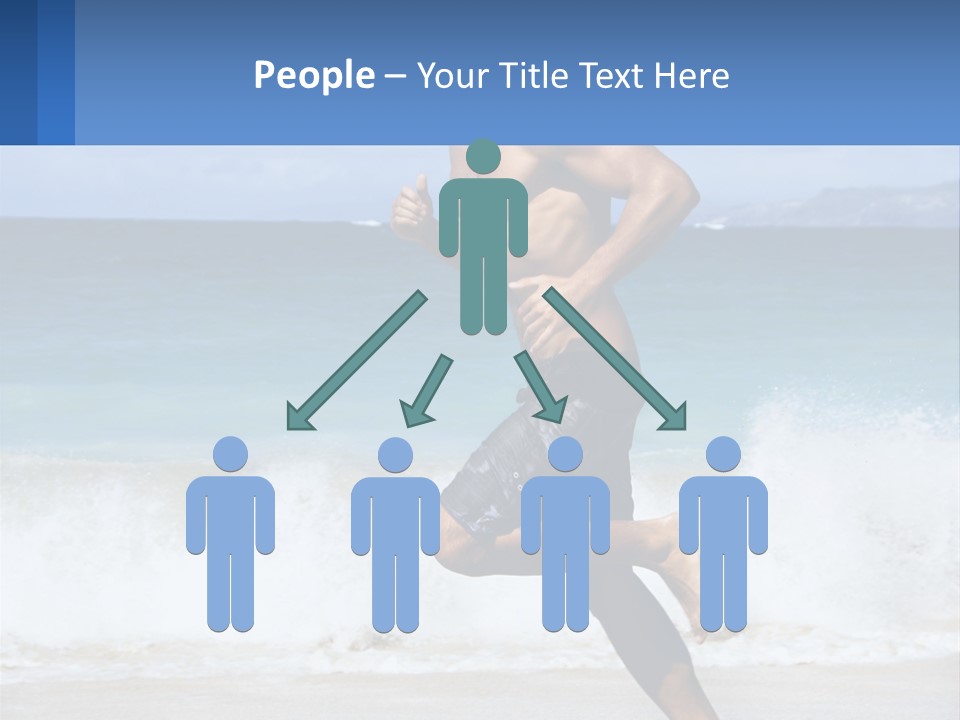 A Man Running On The Beach With The Ocean In The Background PowerPoint Template