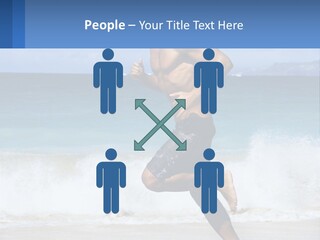 A Man Running On The Beach With The Ocean In The Background PowerPoint Template