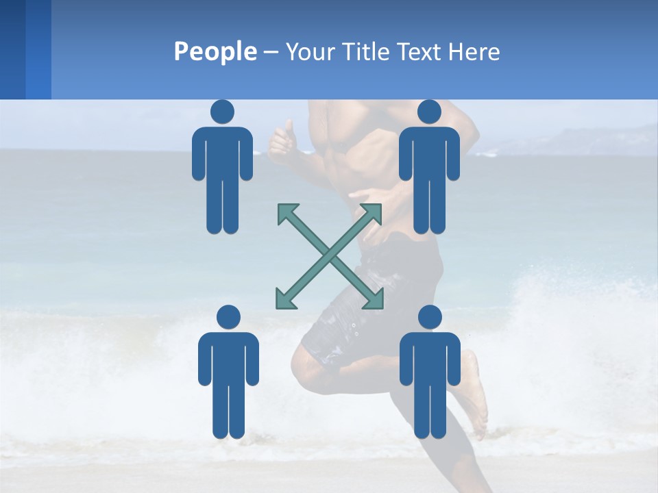 A Man Running On The Beach With The Ocean In The Background PowerPoint Template