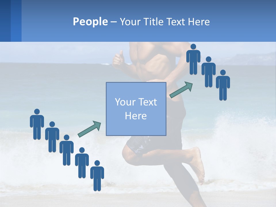 A Man Running On The Beach With The Ocean In The Background PowerPoint Template