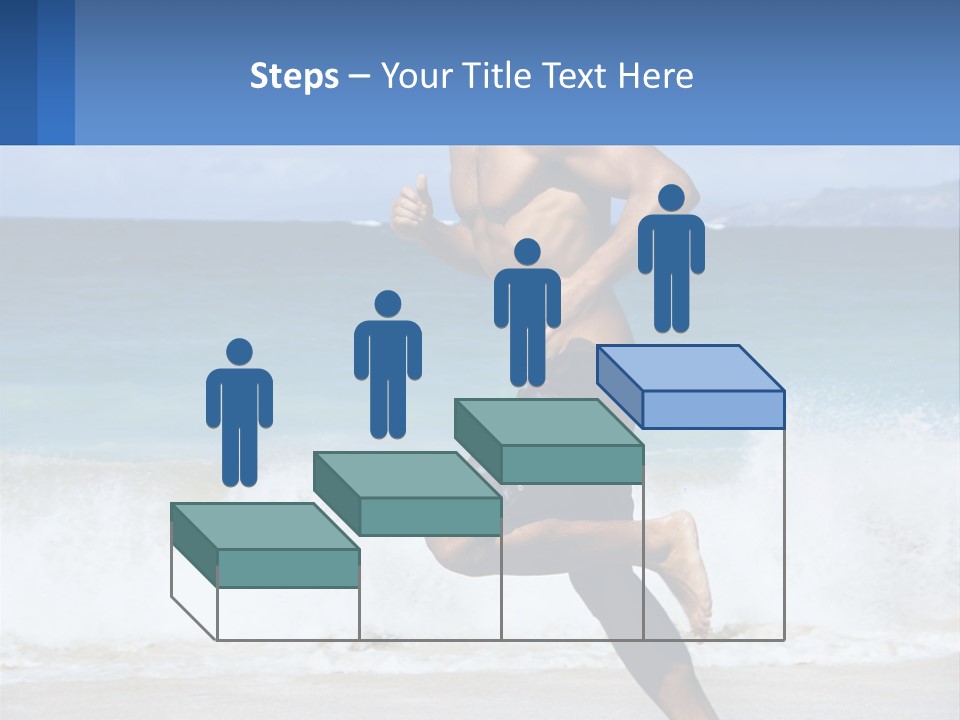 A Man Running On The Beach With The Ocean In The Background PowerPoint Template