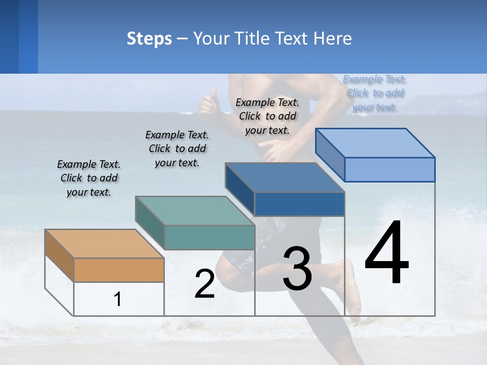 A Man Running On The Beach With The Ocean In The Background PowerPoint Template