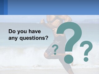 A Man Running On The Beach With The Ocean In The Background PowerPoint Template