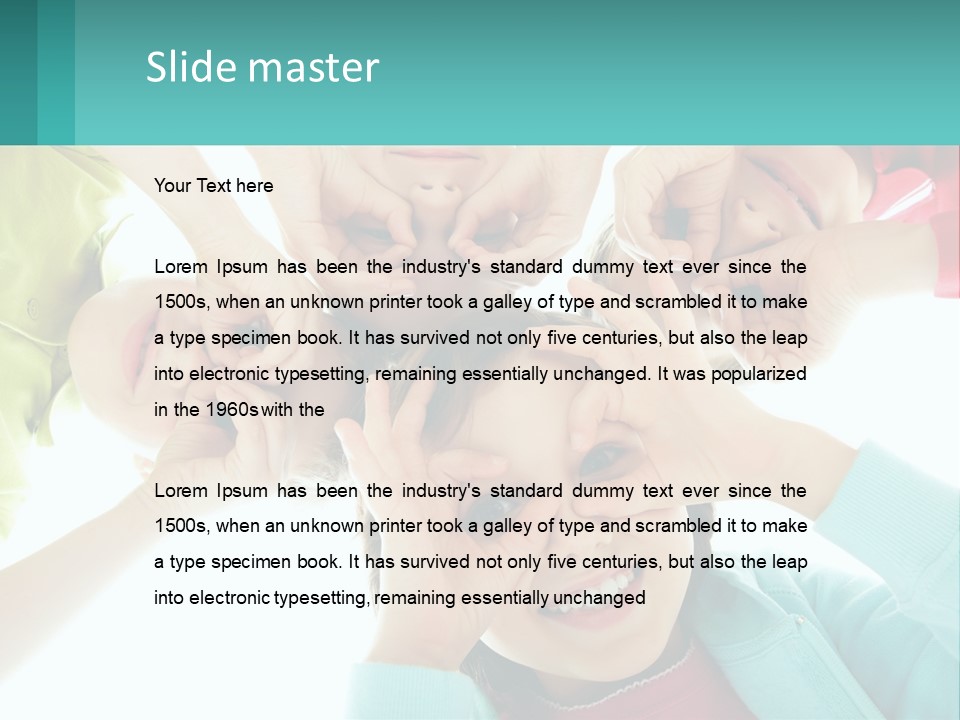 A Group Of Children Holding Their Hands Together PowerPoint Template