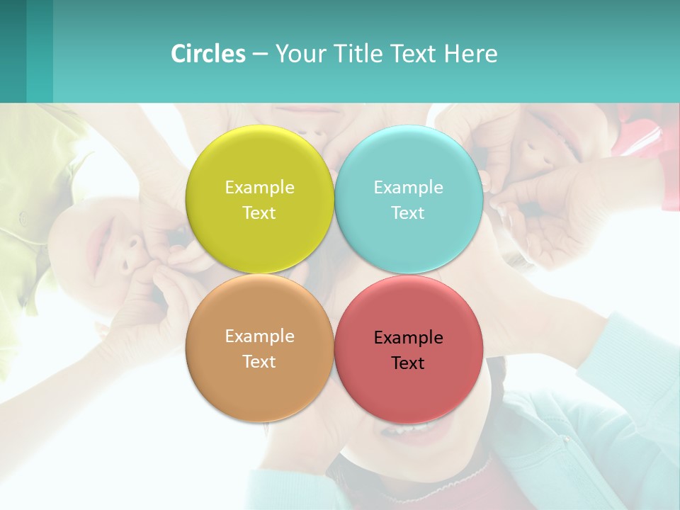 A Group Of Children Holding Their Hands Together PowerPoint Template