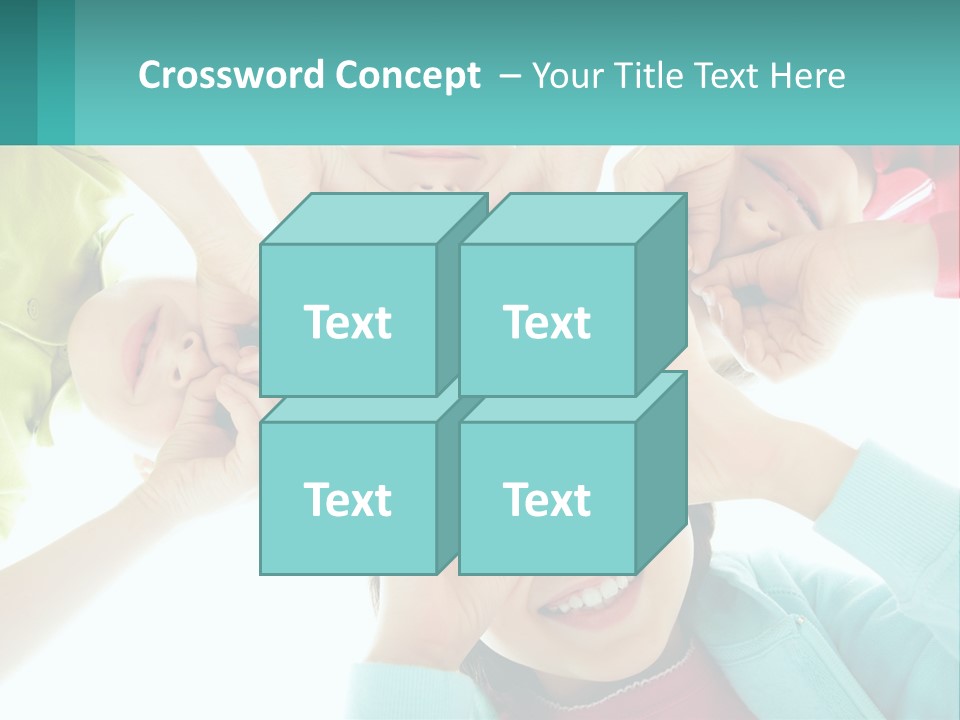 A Group Of Children Holding Their Hands Together PowerPoint Template