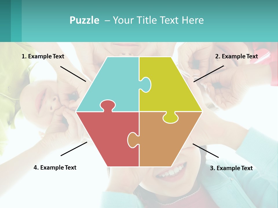 A Group Of Children Holding Their Hands Together PowerPoint Template