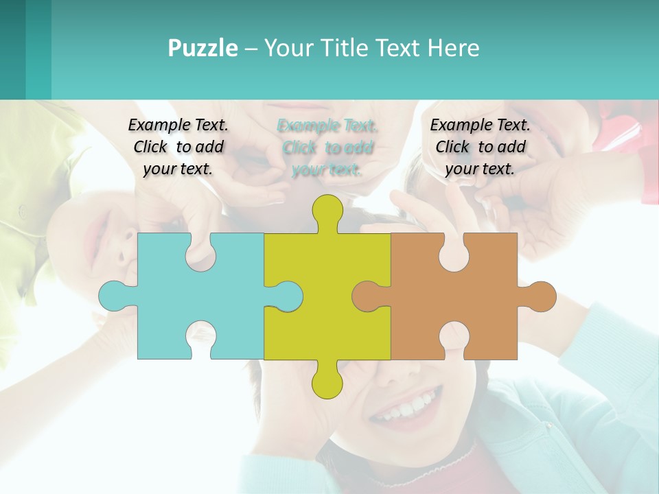 A Group Of Children Holding Their Hands Together PowerPoint Template