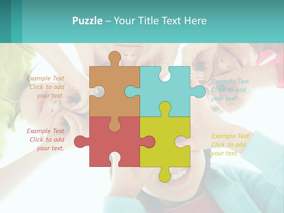 A Group Of Children Holding Their Hands Together PowerPoint Template