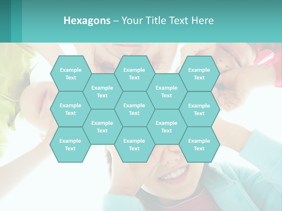 A Group Of Children Holding Their Hands Together PowerPoint Template