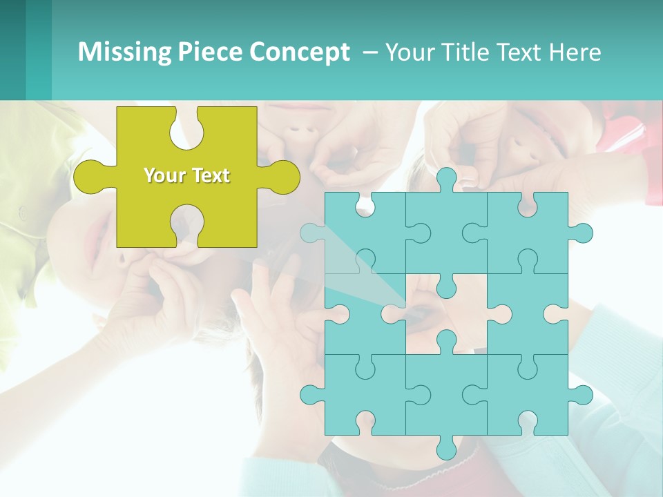 A Group Of Children Holding Their Hands Together PowerPoint Template