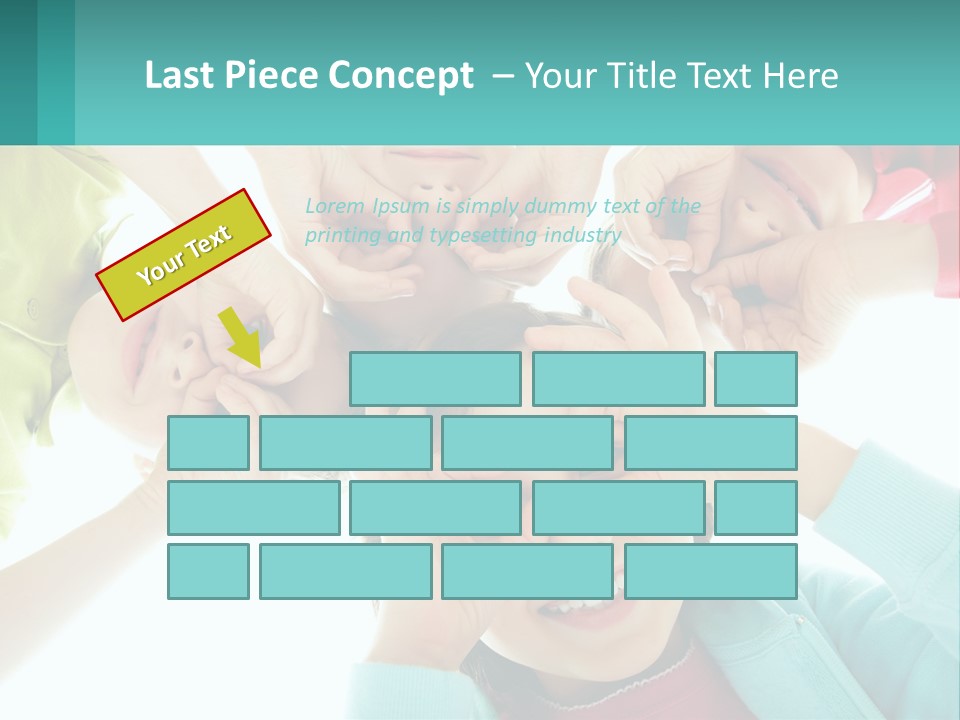 A Group Of Children Holding Their Hands Together PowerPoint Template