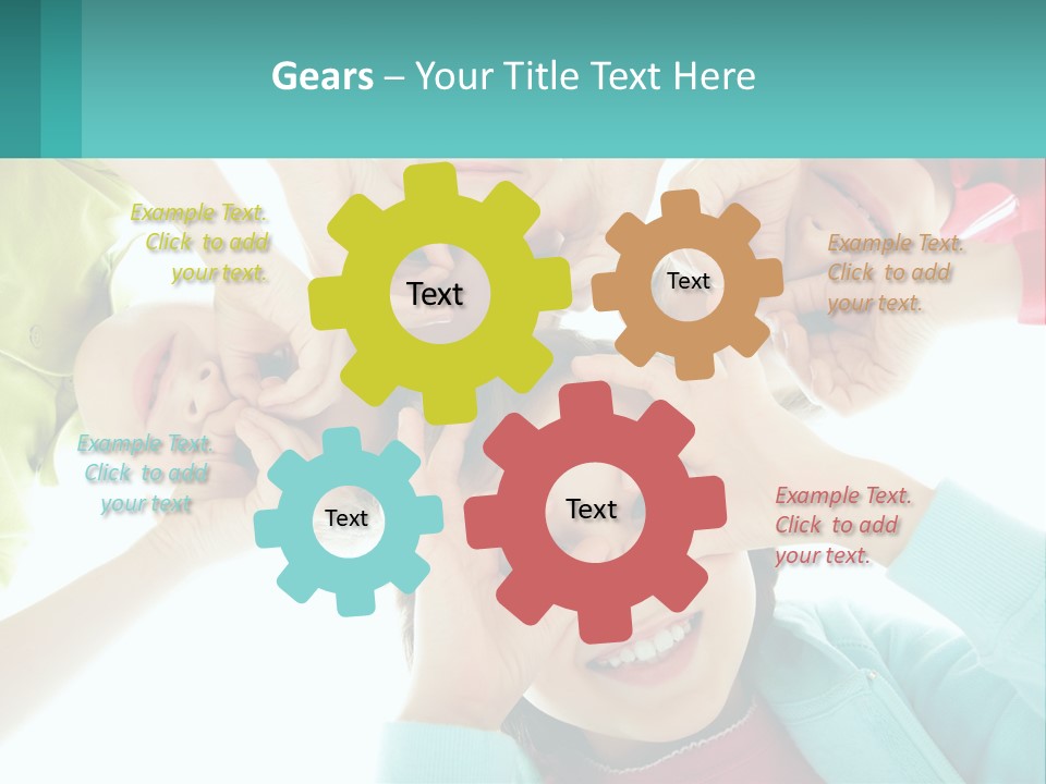 A Group Of Children Holding Their Hands Together PowerPoint Template