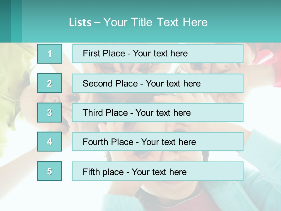 A Group Of Children Holding Their Hands Together PowerPoint Template