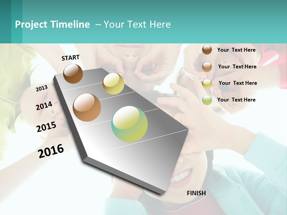 A Group Of Children Holding Their Hands Together PowerPoint Template