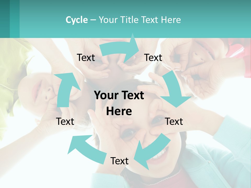 A Group Of Children Holding Their Hands Together PowerPoint Template