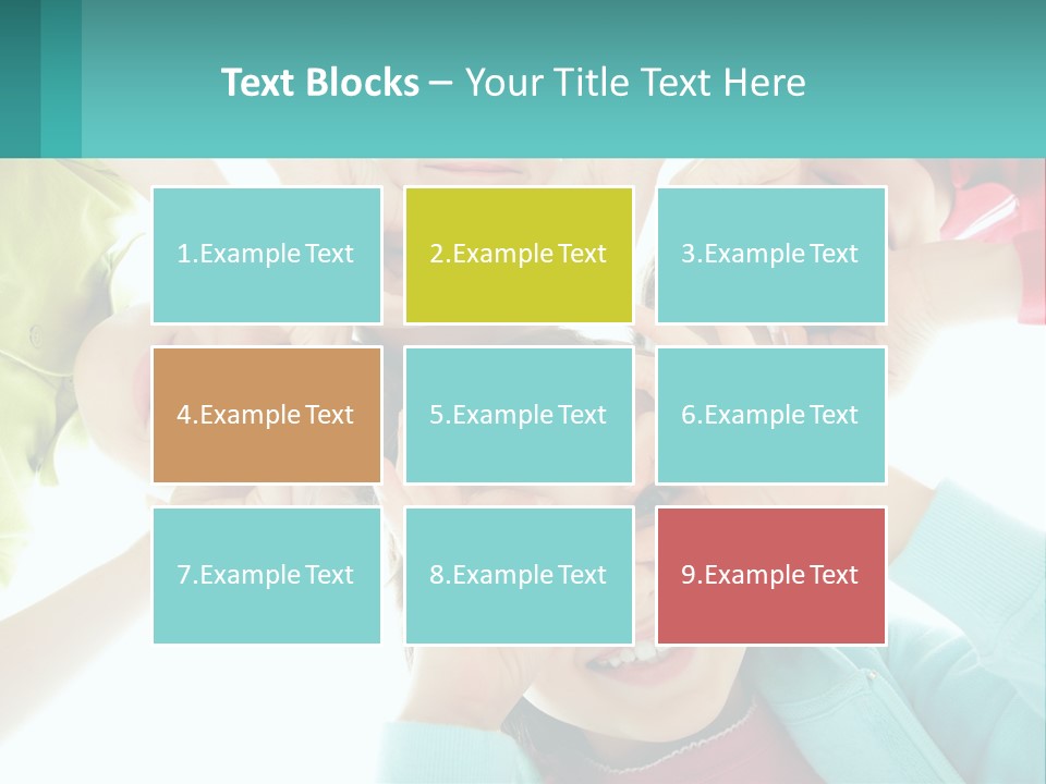 A Group Of Children Holding Their Hands Together PowerPoint Template