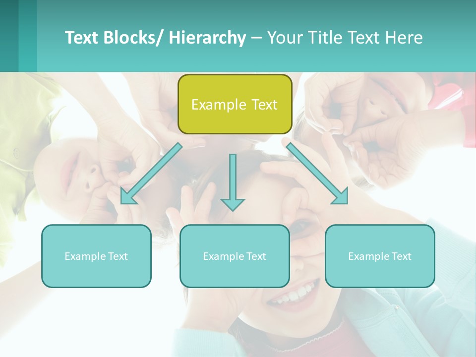 A Group Of Children Holding Their Hands Together PowerPoint Template
