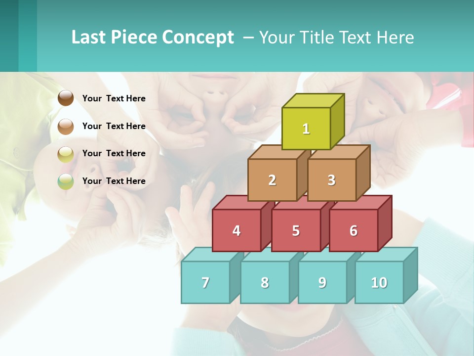 A Group Of Children Holding Their Hands Together PowerPoint Template