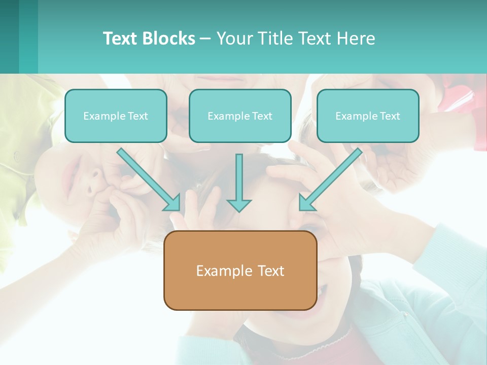 A Group Of Children Holding Their Hands Together PowerPoint Template