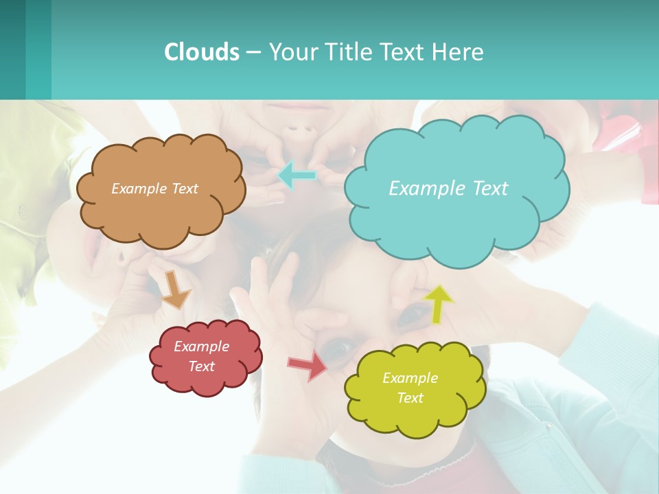 A Group Of Children Holding Their Hands Together PowerPoint Template