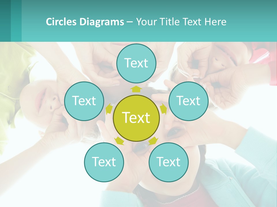 A Group Of Children Holding Their Hands Together PowerPoint Template